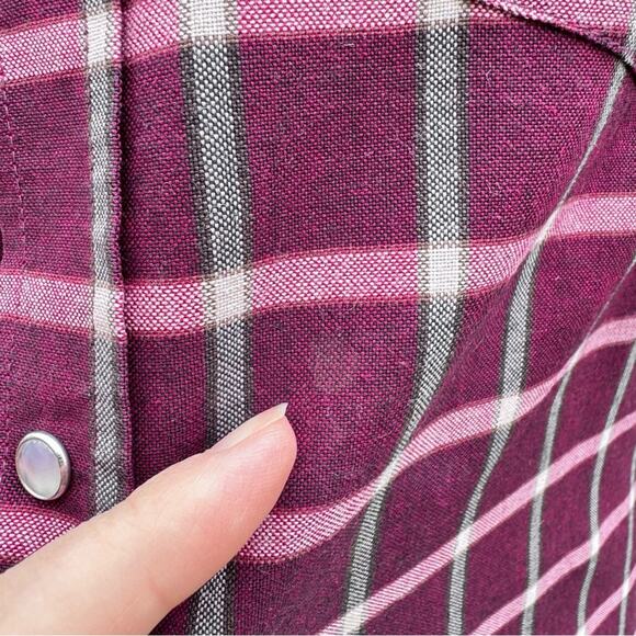 Ely Cattleman Shirt Mens 15.5  Plaid Short Sleeve Cowboy Western Pearl Snap - Picture 12 of 12